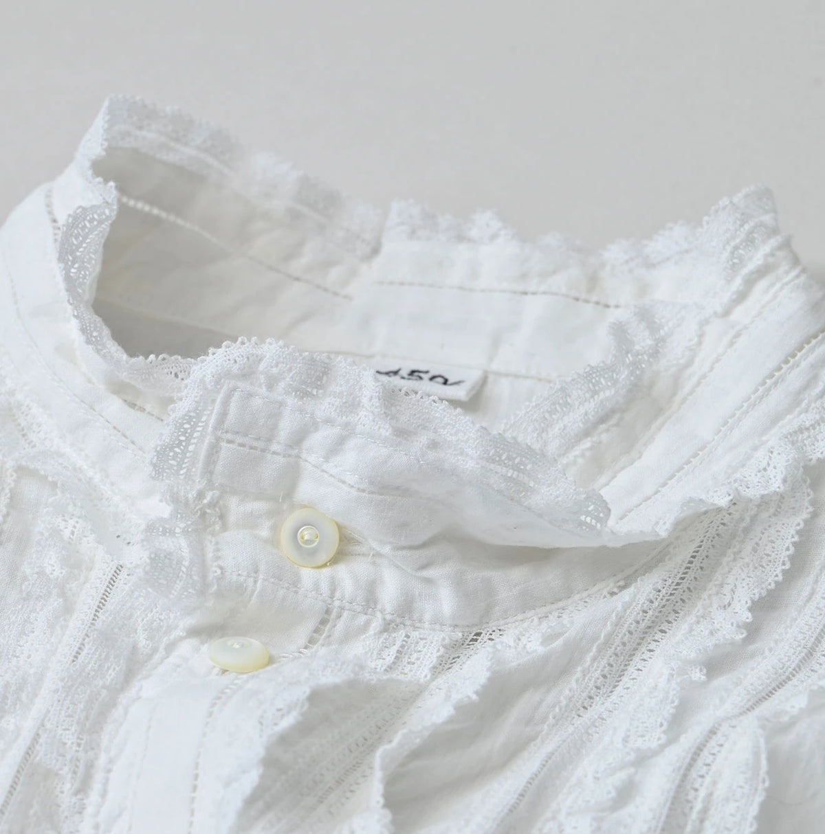 Indian Khadi Stand Collar Square Blouse