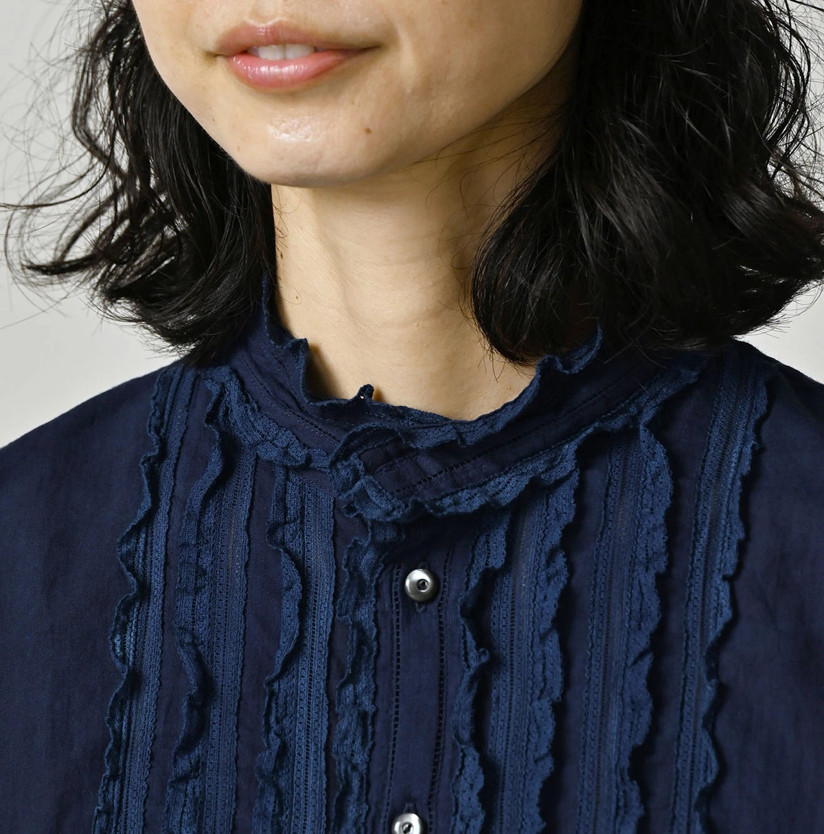 Ai Indian Khadi Stand Collar Square Blouse Nou