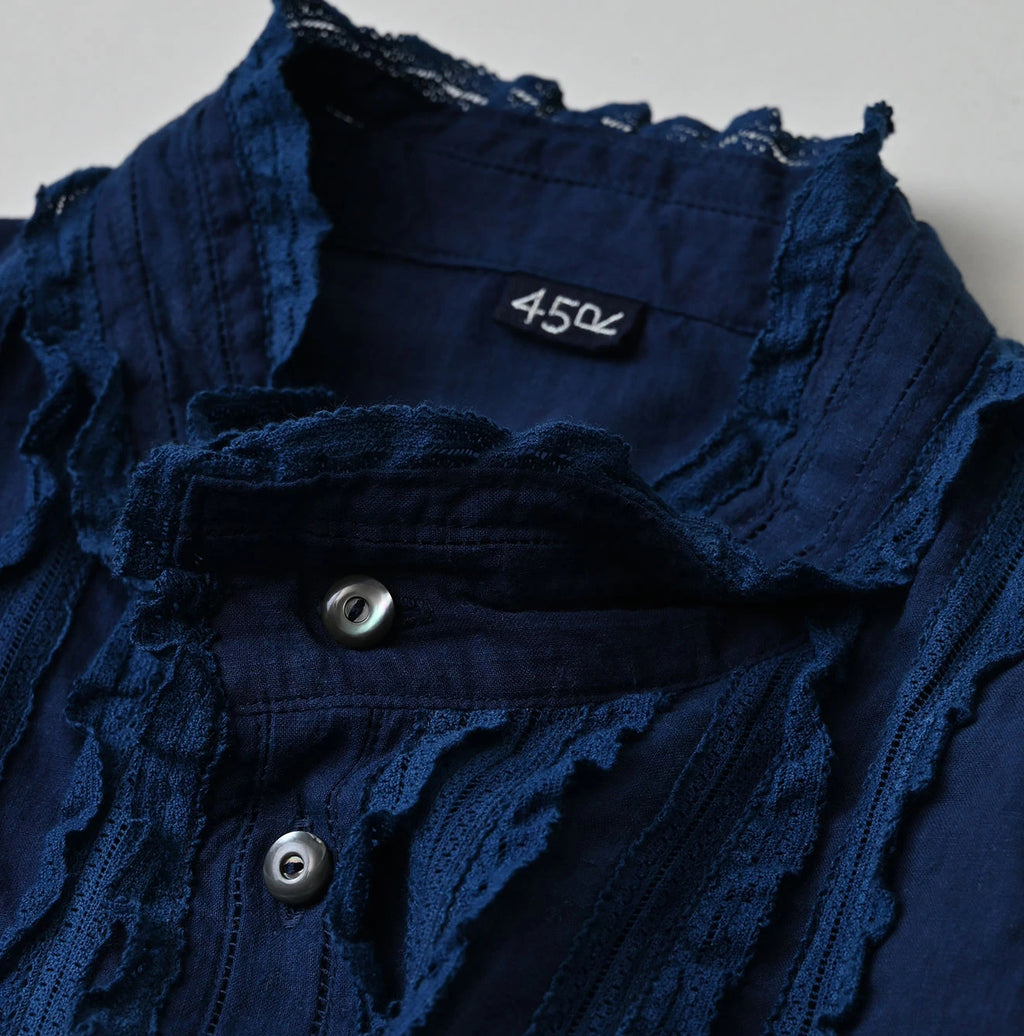 Ai Indian Khadi Stand Collar Square Blouse Nou