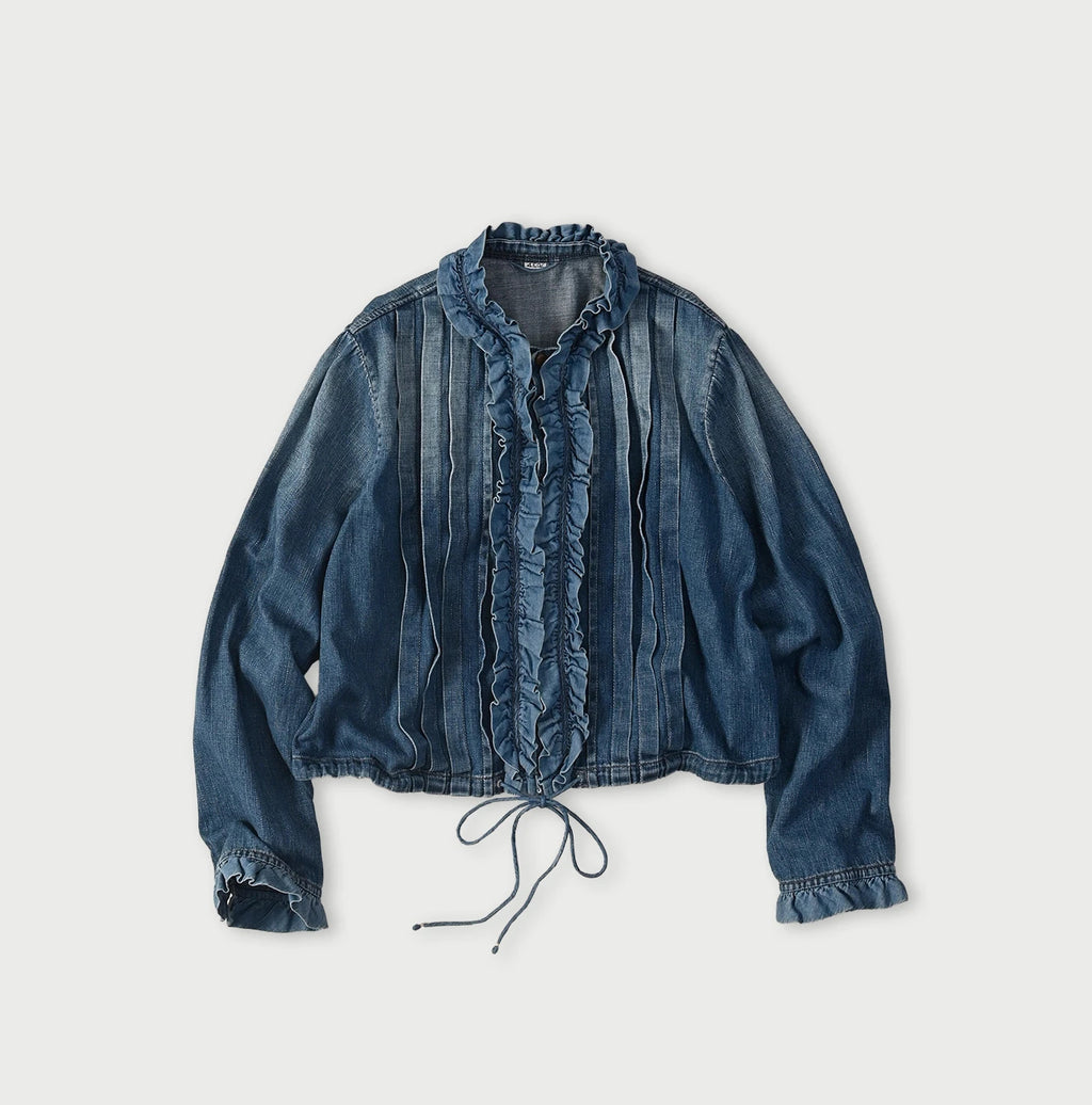 45 Petit Denim Frill Talula Blouse Distressed