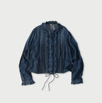 45 Petit Denim Frill Talula Blouse Distressed