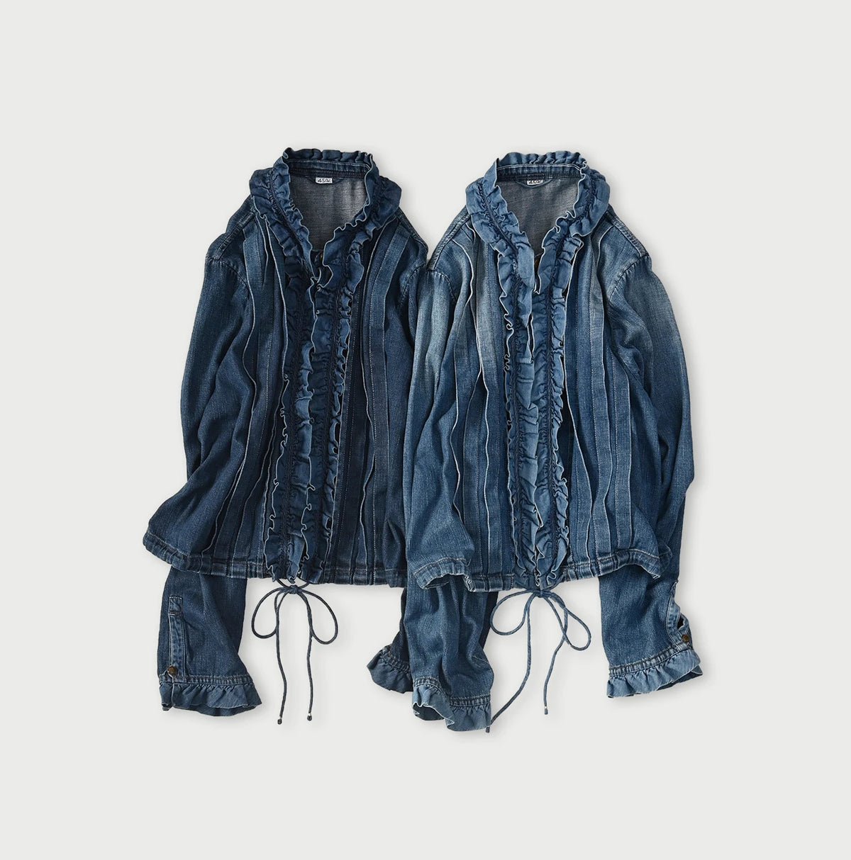 45 Petit Denim Frill Talula Blouse Distressed