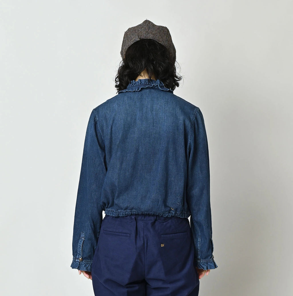 45 Petit Denim Frill Talula Blouse Distressed