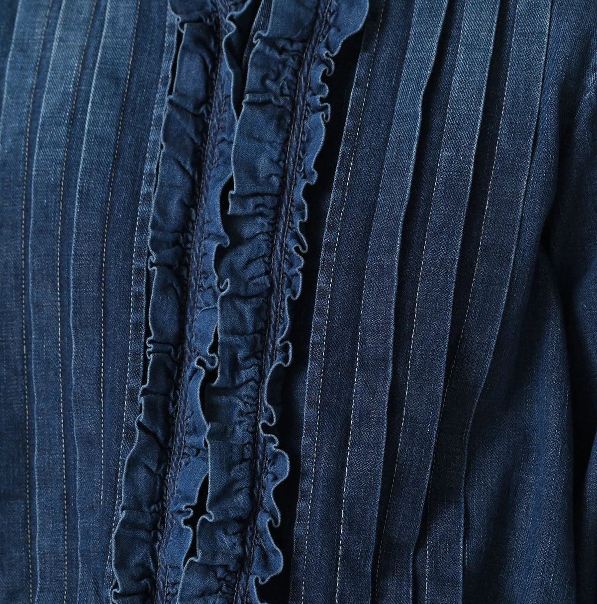 45 Petit Denim Frill Talula Blouse Distressed