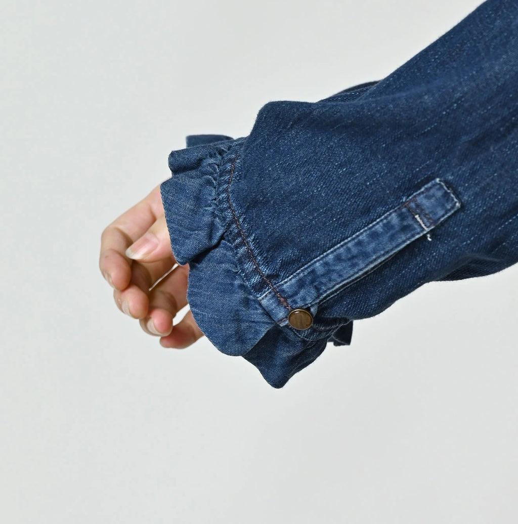 45 Petit Denim Frill Talula Blouse Distressed