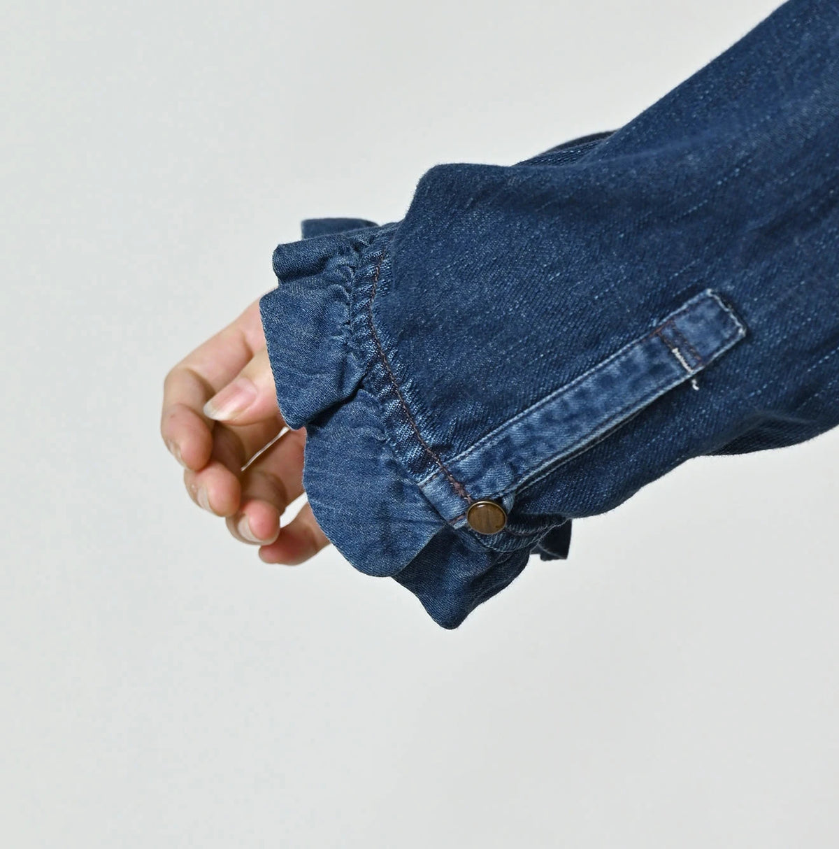45 Petit Denim Frill Talula Blouse Distressed