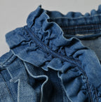 45 Petit Denim Frill Talula Blouse Distressed