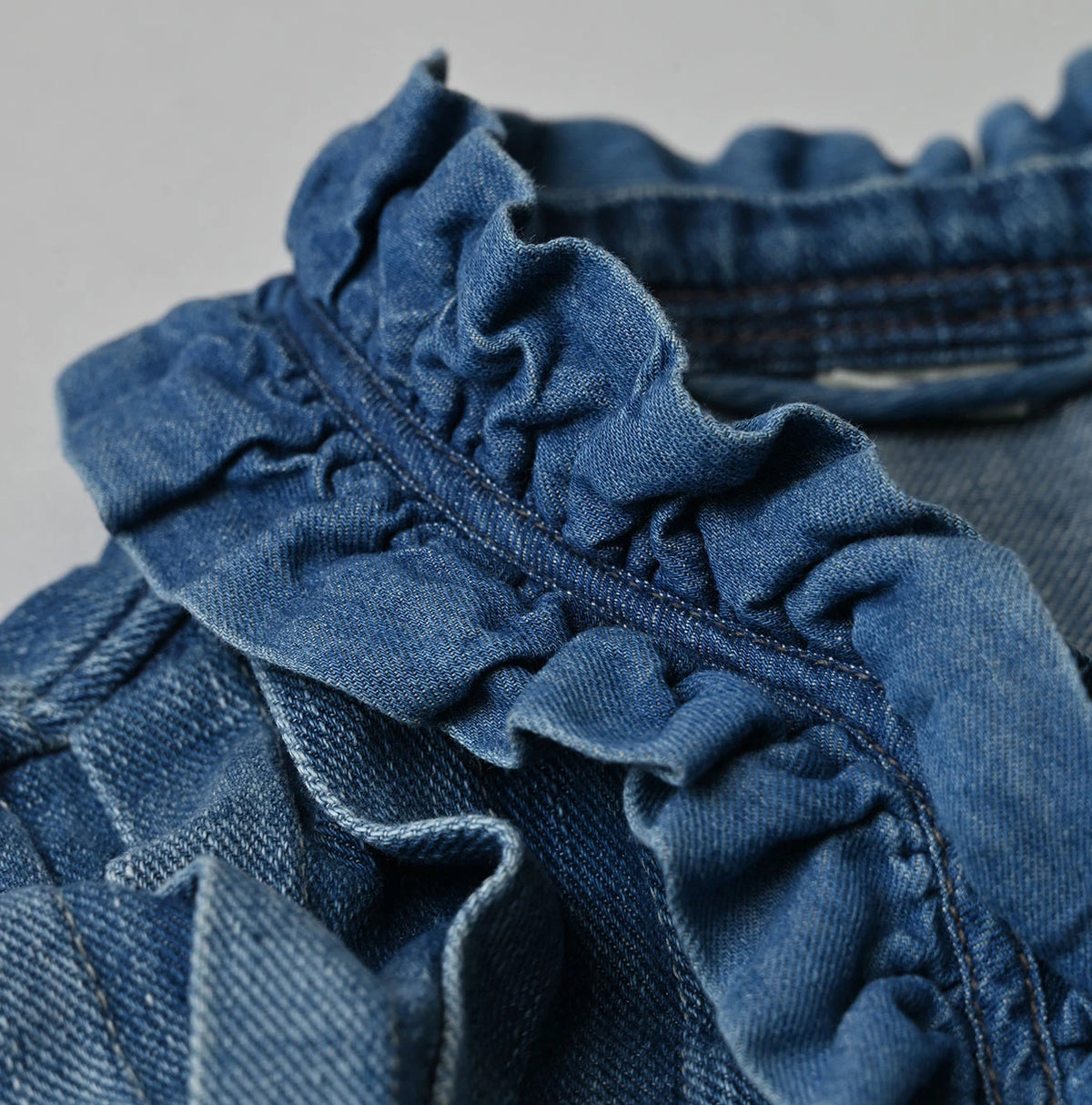 45 Petit Denim Frill Talula Blouse Distressed