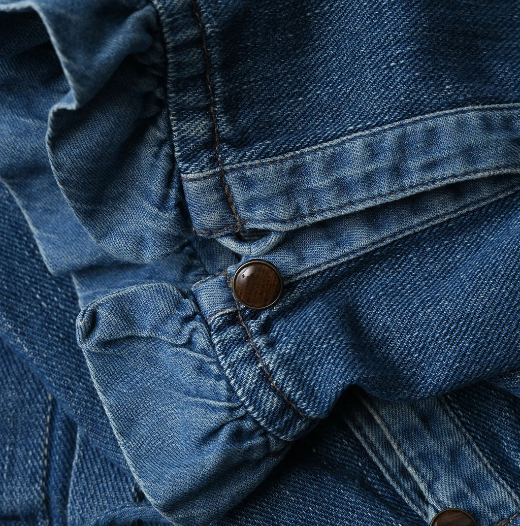 45 Petit Denim Frill Talula Blouse Distressed