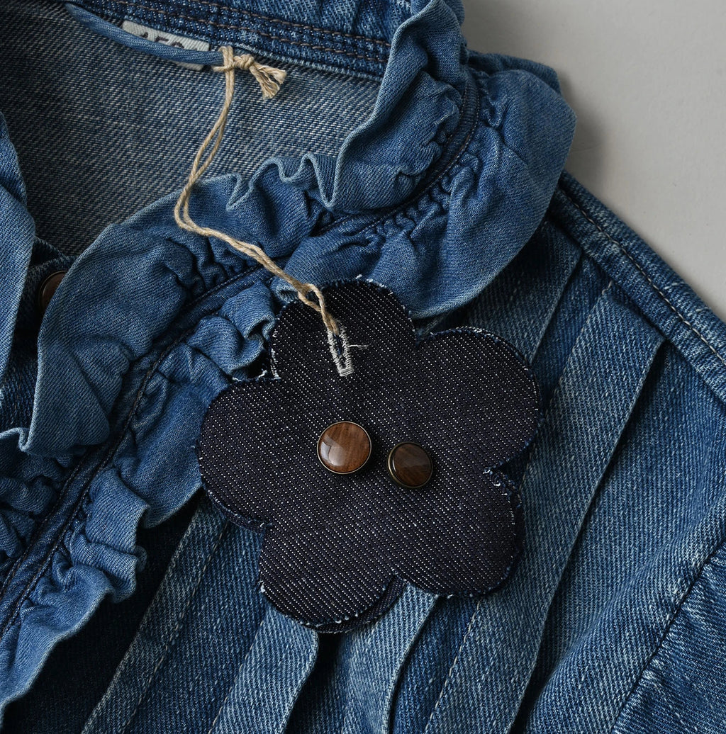 45 Petit Denim Frill Talula Blouse Distressed