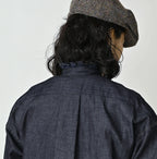 45 Petit Denim Long-Sleeve Bow-Tie Coupé Shirt Nou