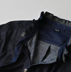 45 Petit Denim Long-Sleeve Bow-Tie Coupé Shirt Nou