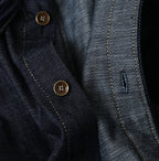 45 Petit Denim Long-Sleeve Bow-Tie Coupé Shirt Nou