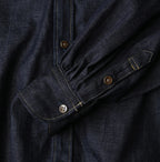 45 Petit Denim Long-Sleeve Bow-Tie Coupé Shirt Nou