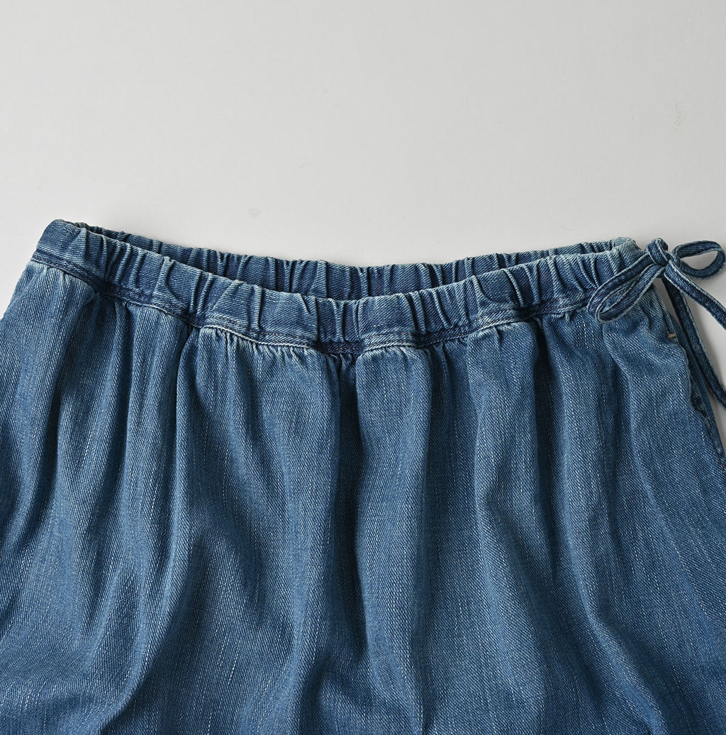 45 Petit Denim Tiered Frill Petit Skirt Distressed Detail