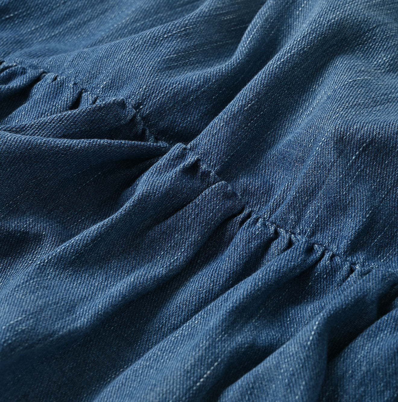 45 Petit Denim Tiered Frill Petit Skirt Distressed Detail