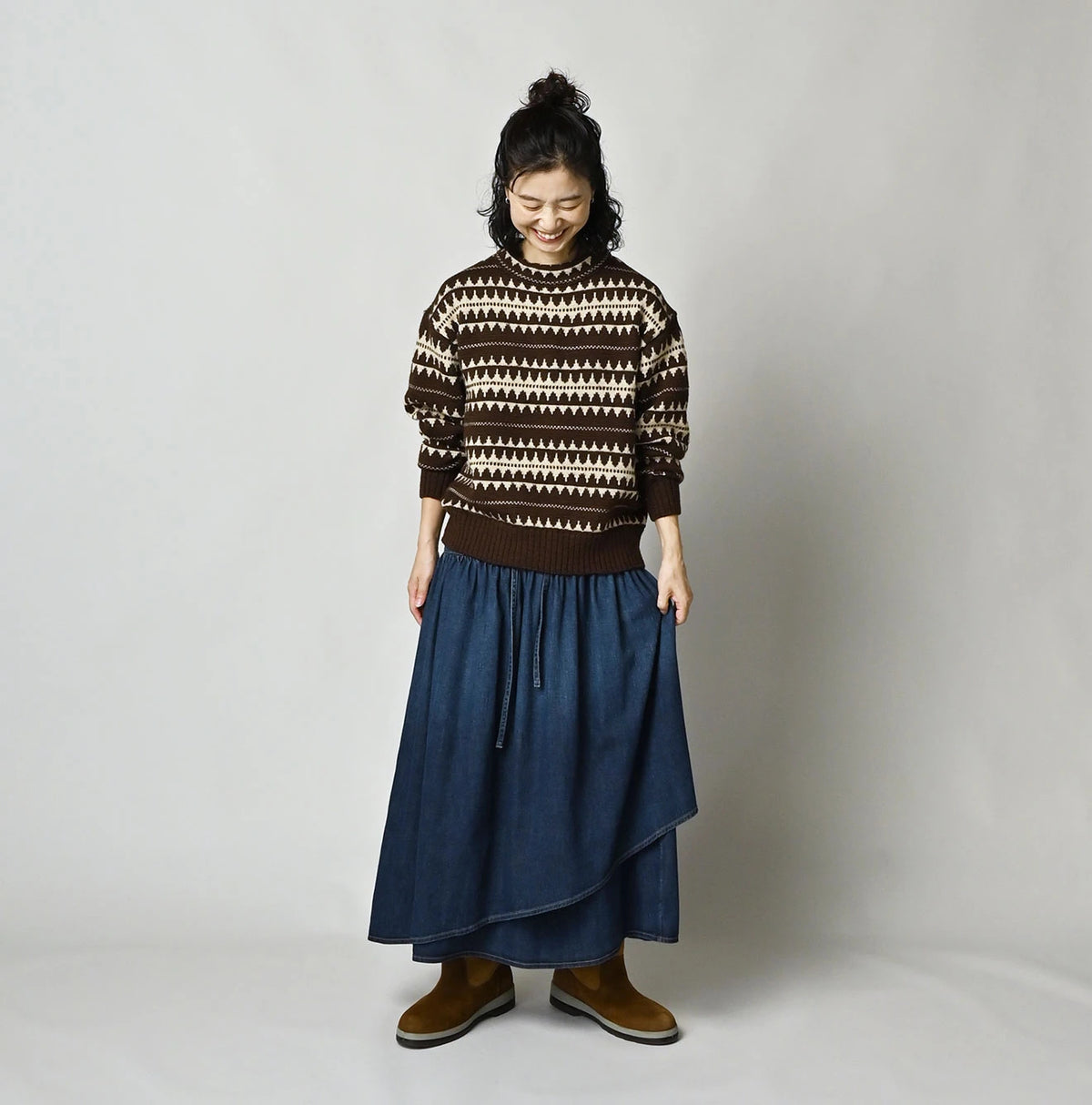 45 Petit Denim Multi Skirt Distressed