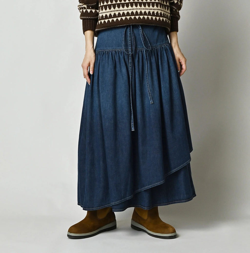 45 Petit Denim Multi Skirt Distressed