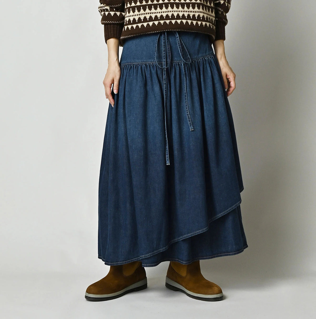 45 Petit Denim Multi Skirt Distressed