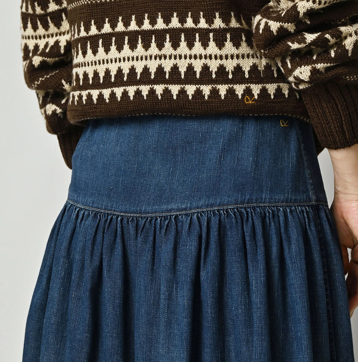 45 Petit Denim Multi Skirt Distressed