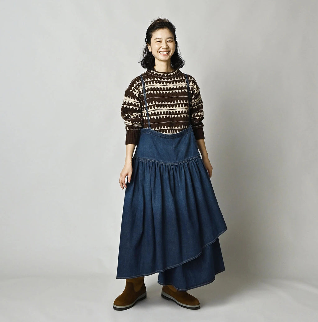45 Petit Denim Multi Skirt Distressed
