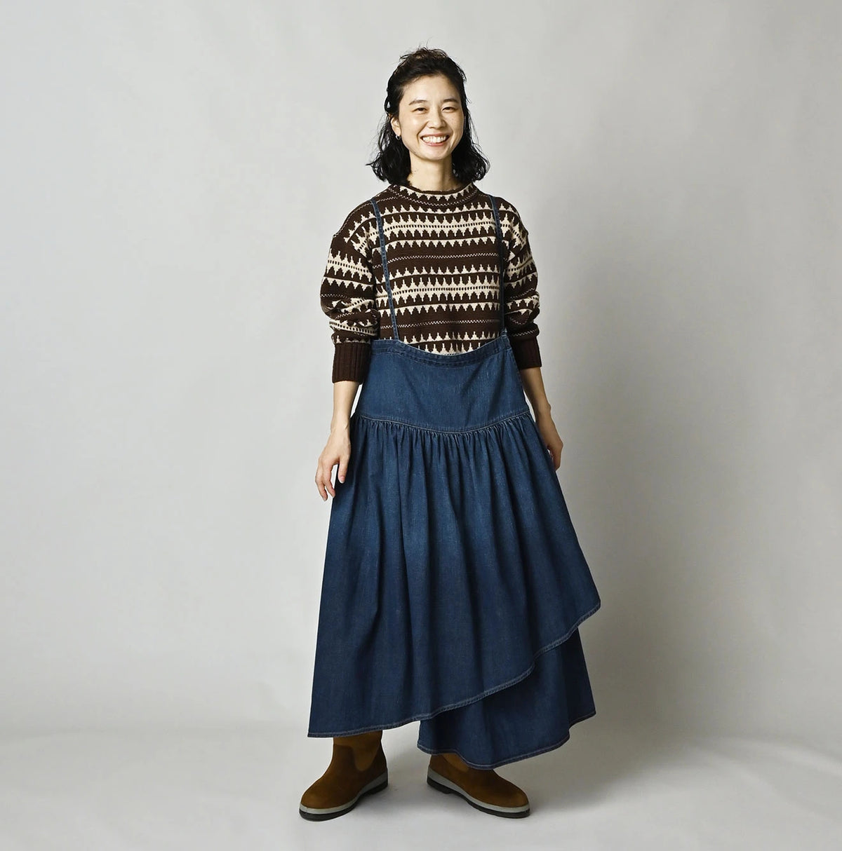 45 Petit Denim Multi Skirt Distressed