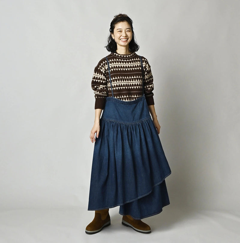 45 Petit Denim Multi Skirt Distressed