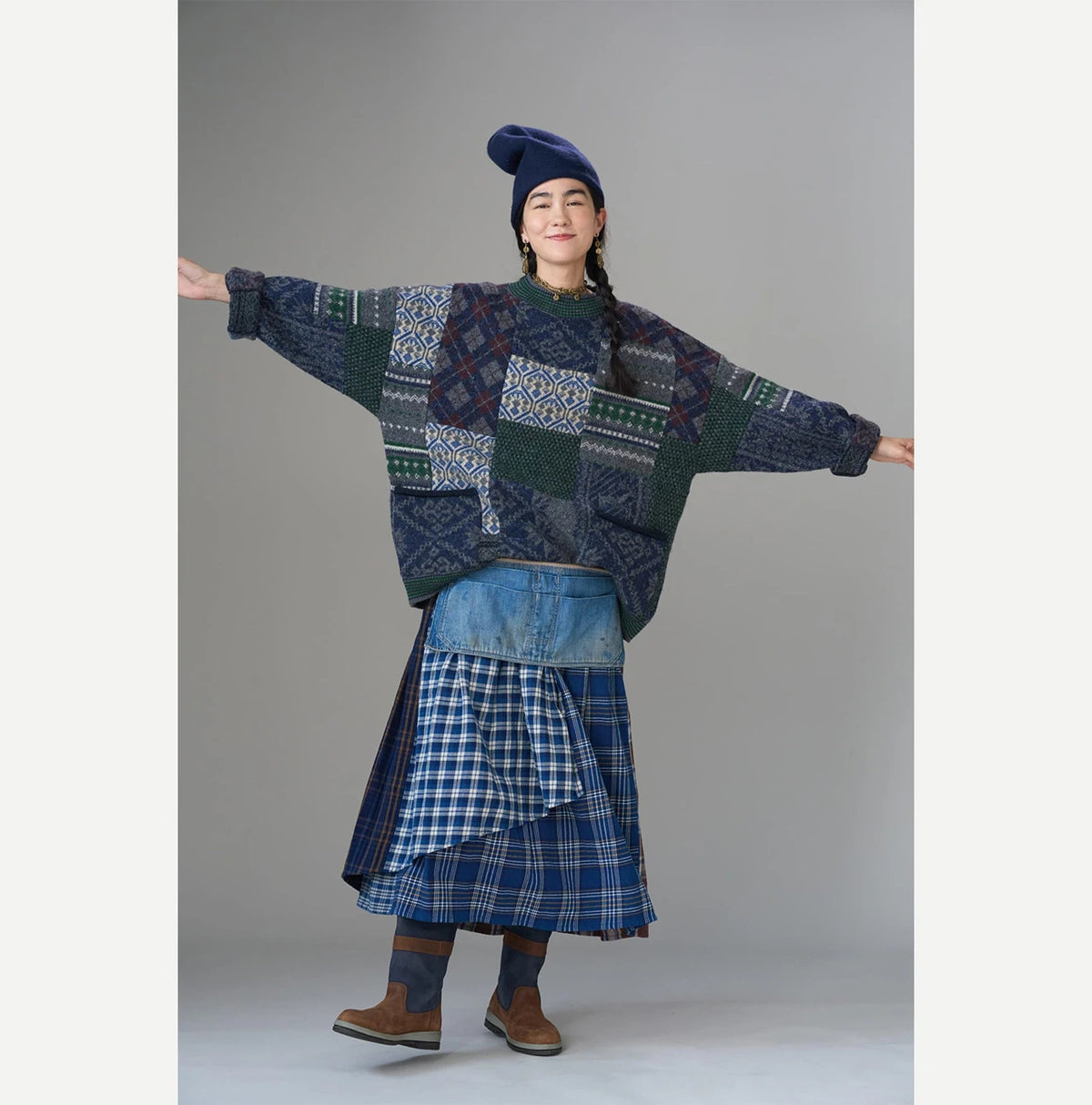 Indigo Takaramono Indian Patchwork Multi Skirt