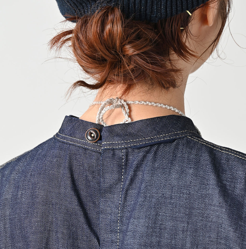 45 Petit Denim Tiered Frill Dress Detail