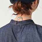 45 Petit Denim Tiered Frill Dress Detail
