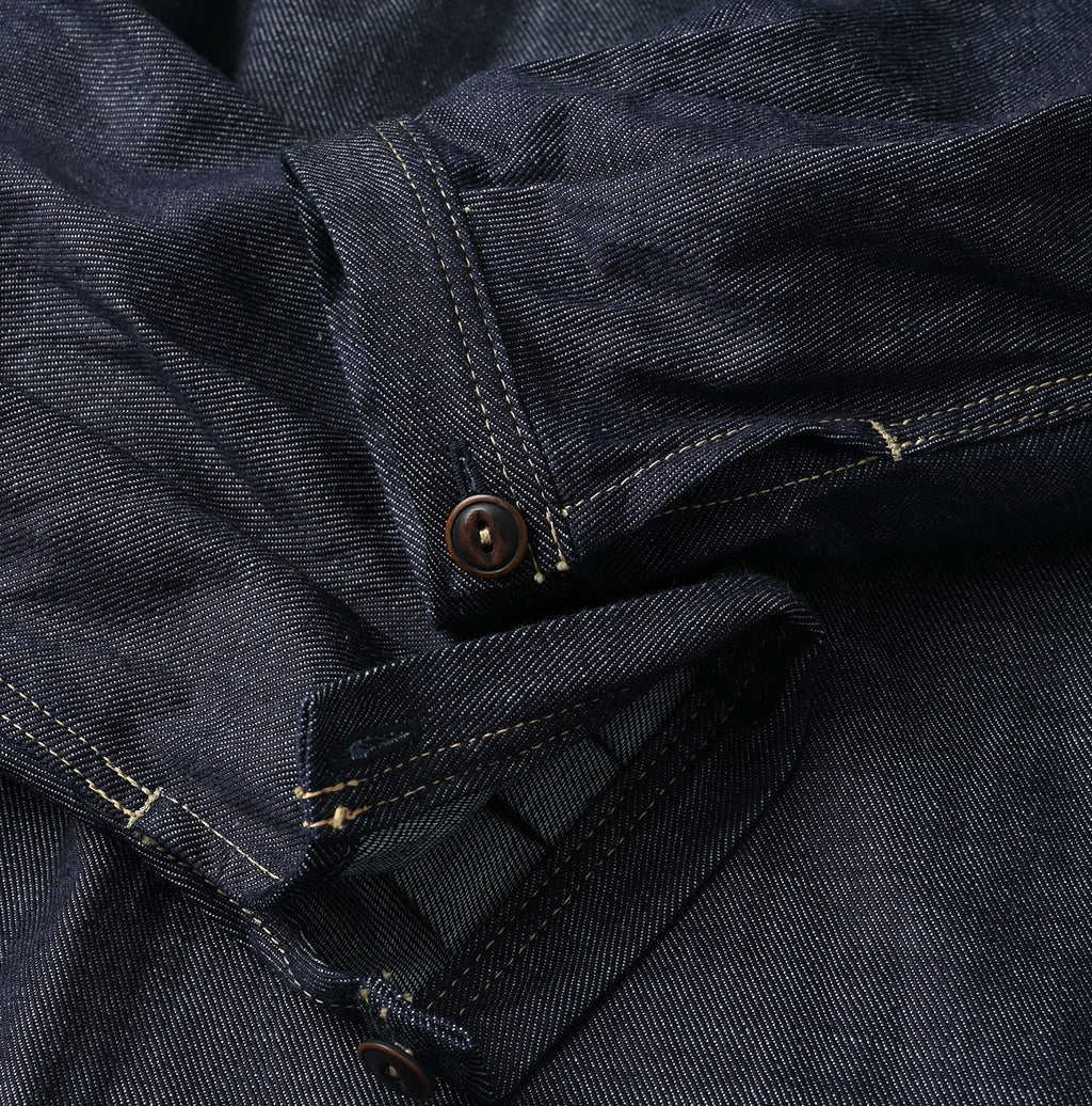 45 Petit Denim Tiered Frill Dress Detail