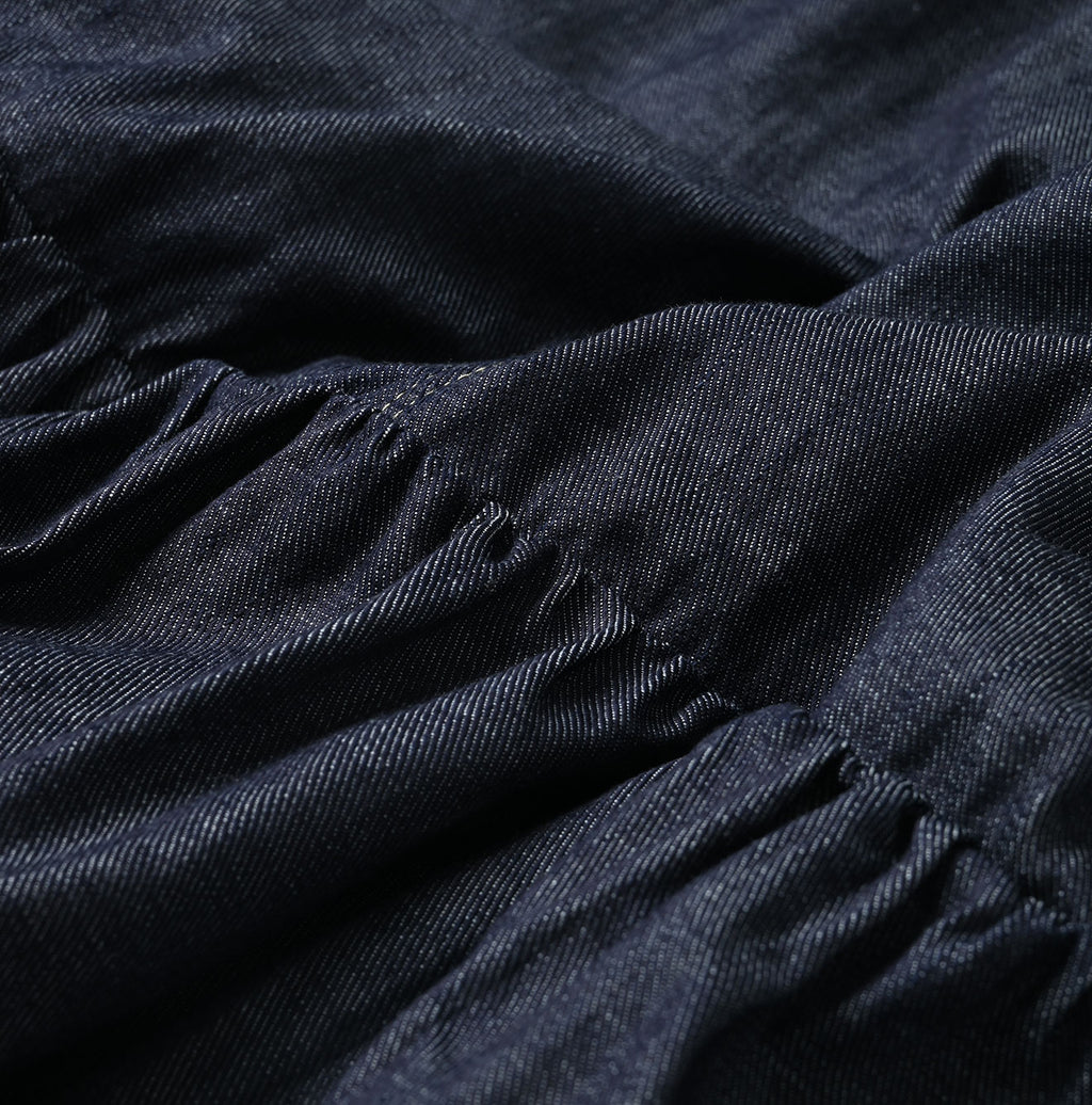 45 Petit Denim Tiered Frill Dress Detail