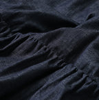 45 Petit Denim Tiered Frill Dress Detail