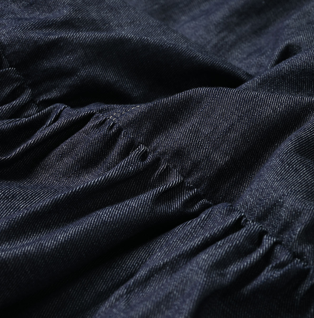 45 Petit Denim Tiered Frill Dress Detail