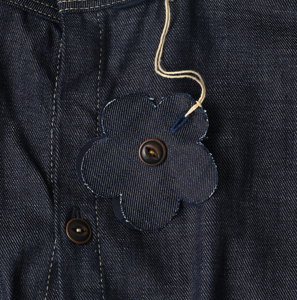 45 Petit Denim Tiered Frill Dress Detail