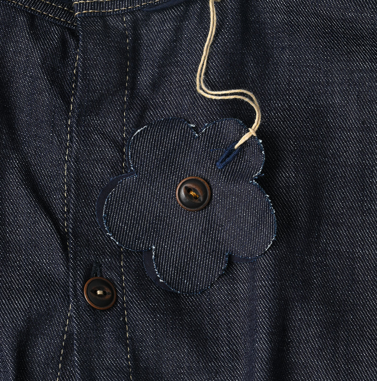 45 Petit Denim Tiered Frill Dress Detail