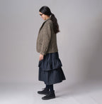 45 Petit Denim Tiered Frill Dress Female Model