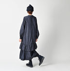 45 Petit Denim Tiered Frill Dress Female Model
