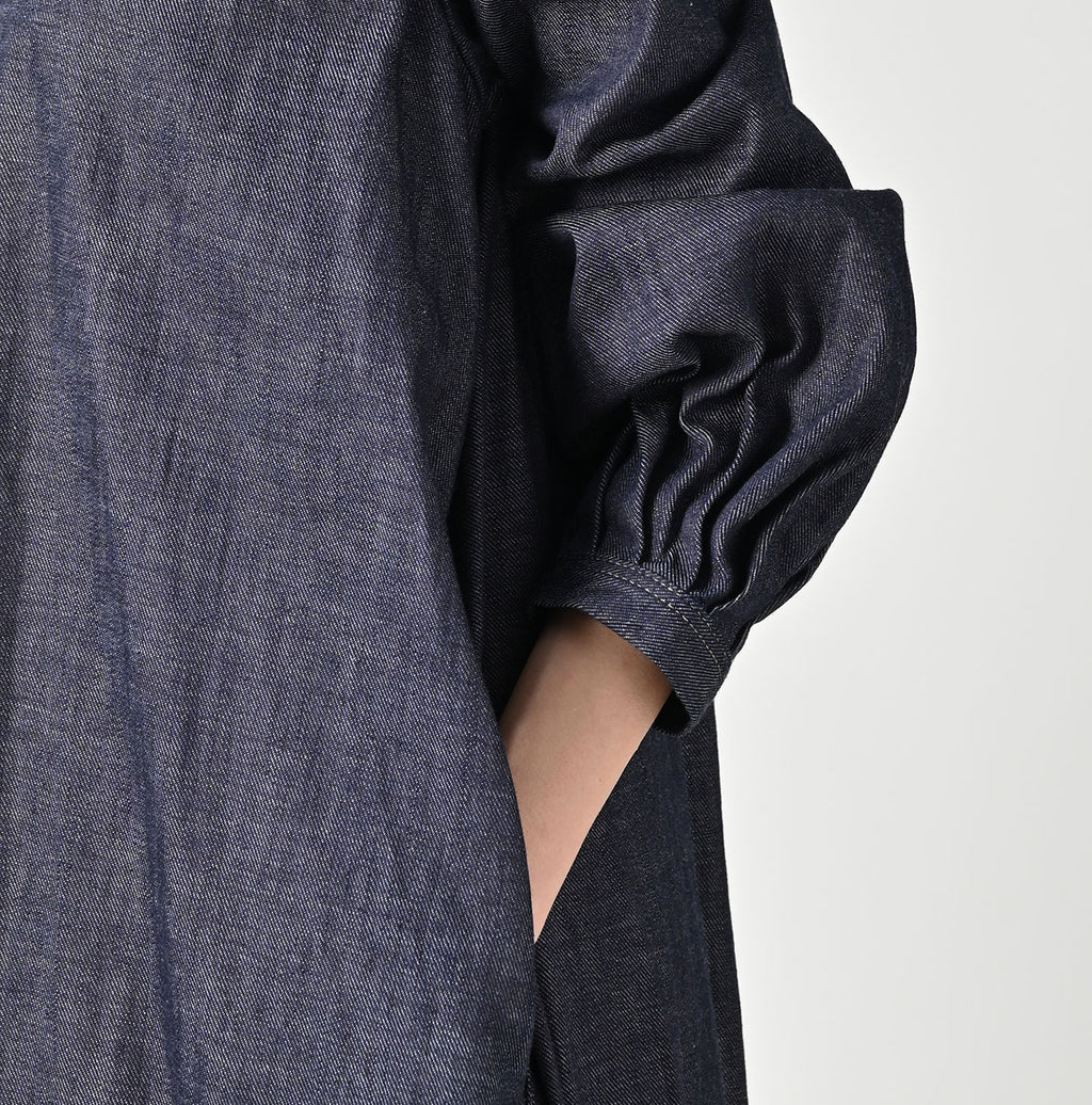 45 Petit Denim Tiered Frill Dress Detail