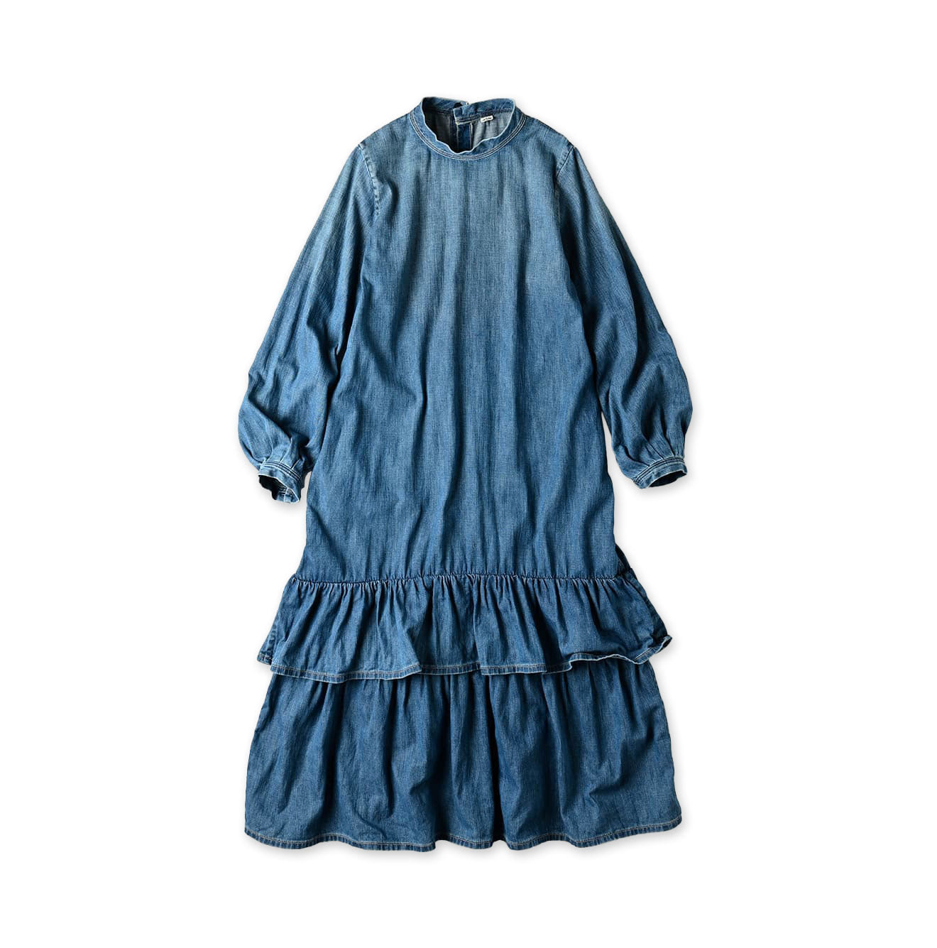 45 Petit Denim Tiered Frill Dress Distressed – 45R USA