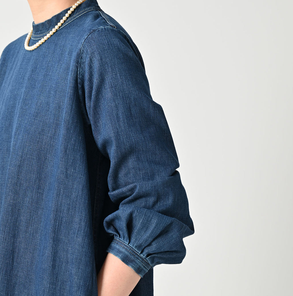 45 Petit Denim Tiered Frill Dress Distressed Detail