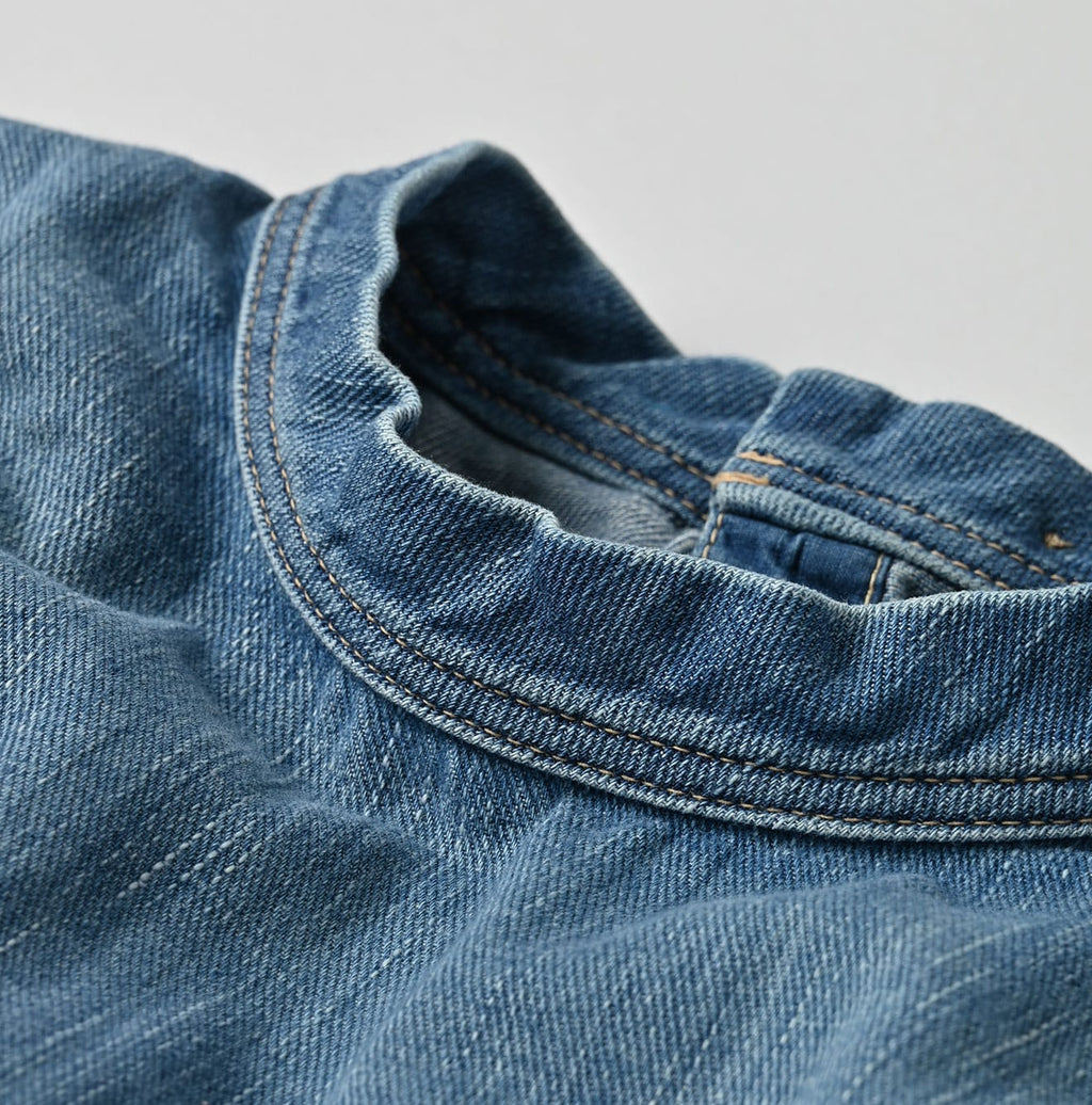 45 Petit Denim Tiered Frill Dress Distressed Detail