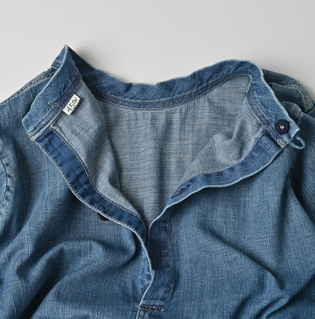 45 Petit Denim Tiered Frill Dress Distressed Detail