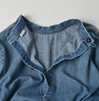 45 Petit Denim Tiered Frill Dress Distressed Detail