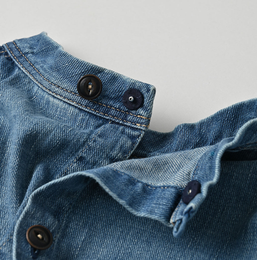 45 Petit Denim Tiered Frill Dress Distressed Detail