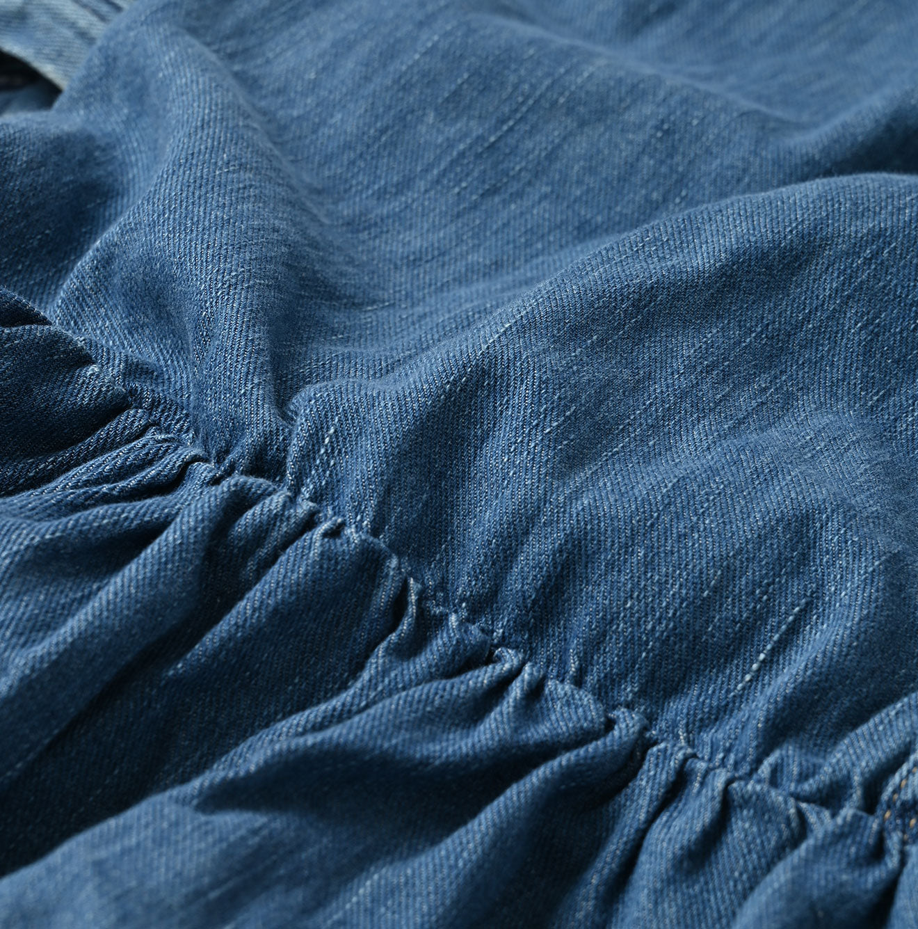 45 Petit Denim Tiered Frill Dress Distressed Detail