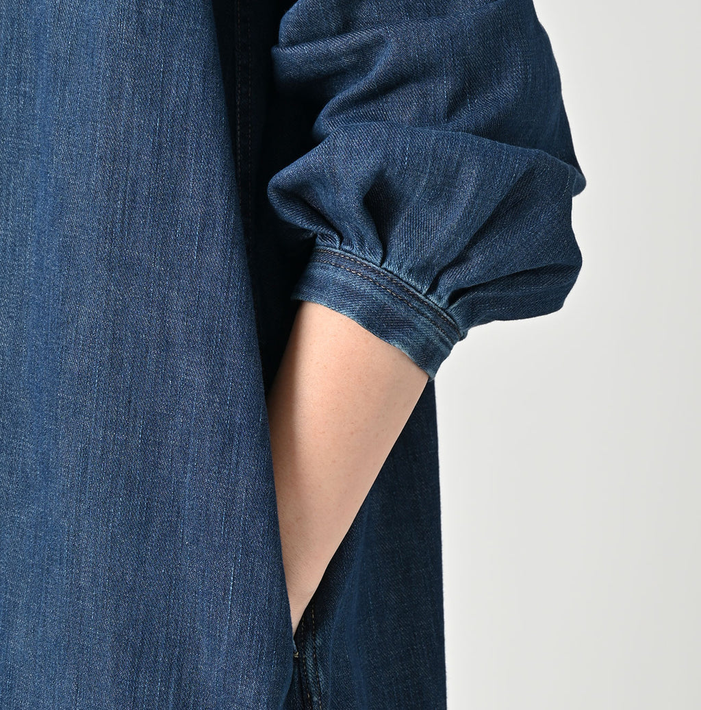 45 Petit Denim Tiered Frill Dress Distressed Detail