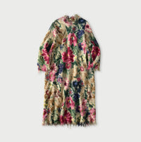 Boiled Wool Jardin Print Poyon Dress