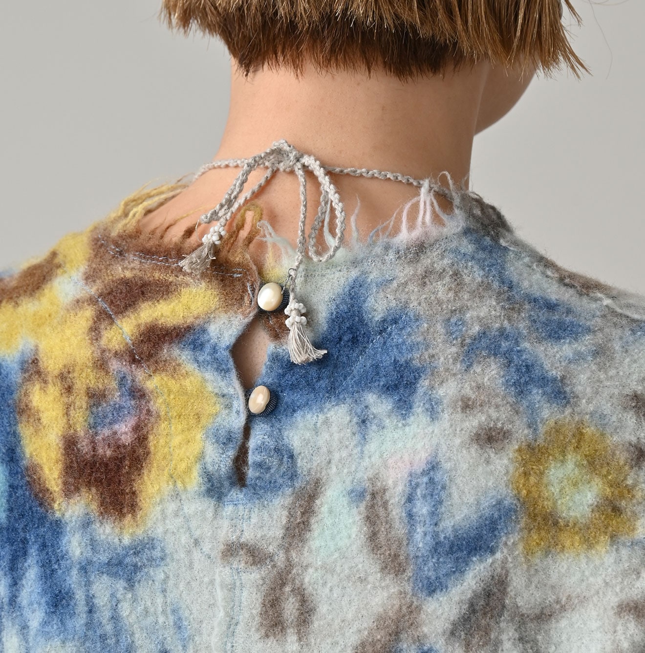 Boiled Wool Jardin Print Poyon Dress Detail