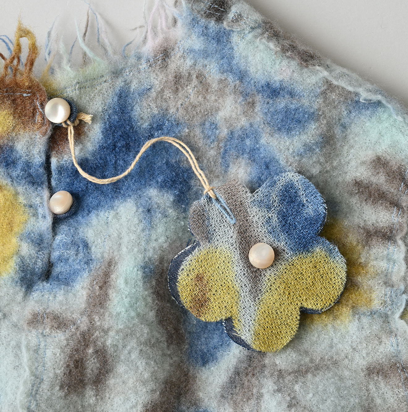 Boiled Wool Jardin Print Poyon Dress Detail